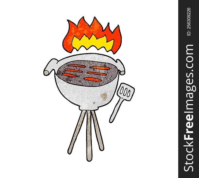 freehand textured cartoon barbecue