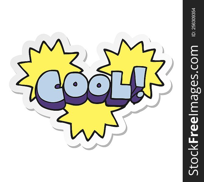Sticker Of A Cool Cartoon Symbol