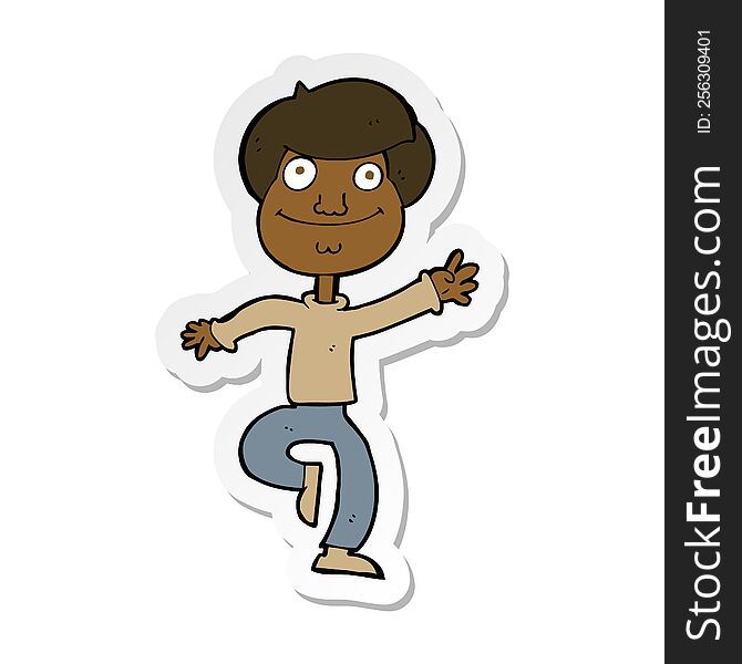 Sticker Of A Cartoon Dancing Man