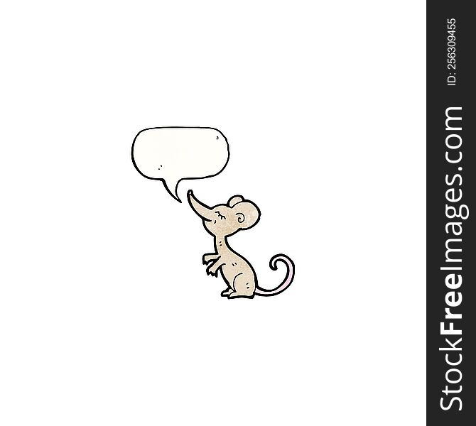 Cartoon Mouse With Speech Bubble