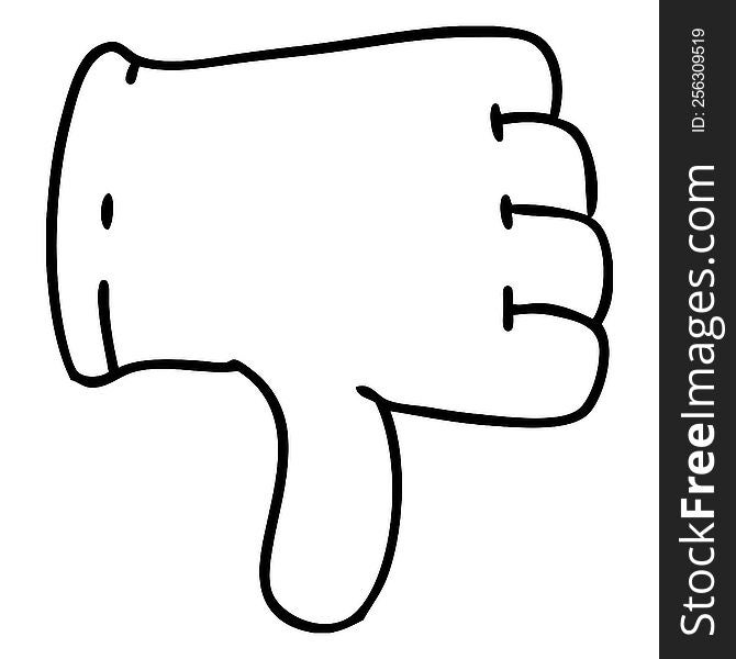 Glove Giving Thumbs Down Symbol