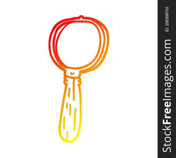 warm gradient line drawing of a cartoon magnifying glass