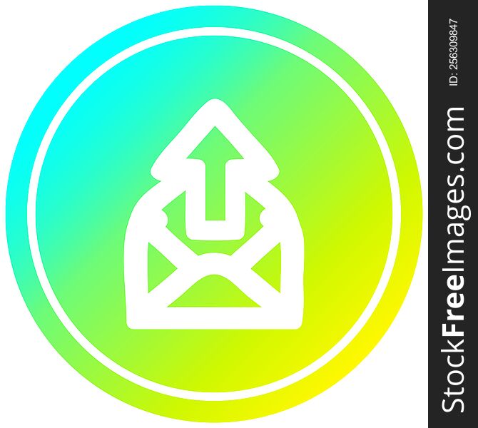 send email circular icon with cool gradient finish. send email circular icon with cool gradient finish