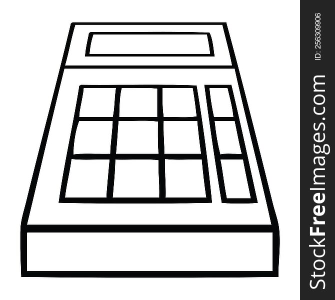 line drawing cartoon school calculator