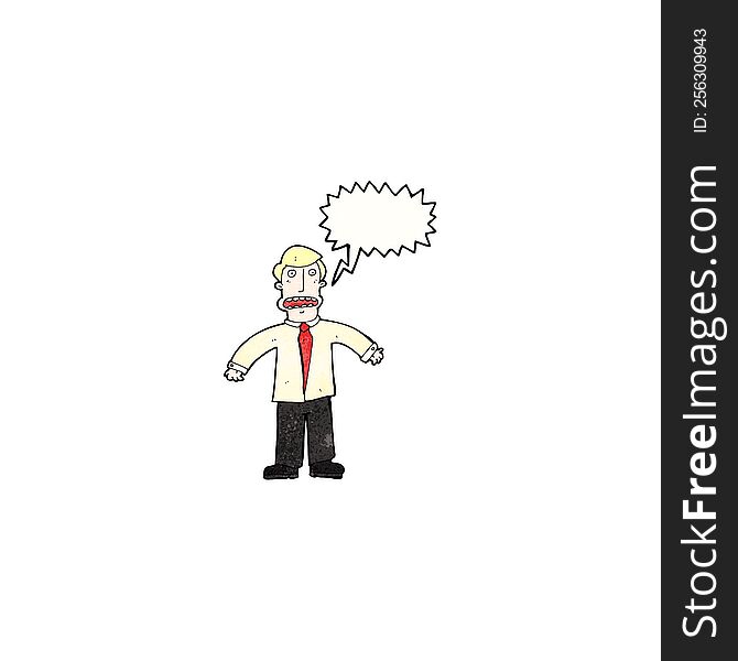 Stressed Businessman With Speech Bubble