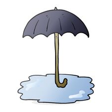 Cartoon Wet Umbrella Stock Photography