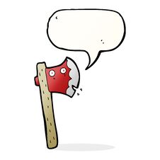 Cartoon Axe With Speech Bubble Stock Photo