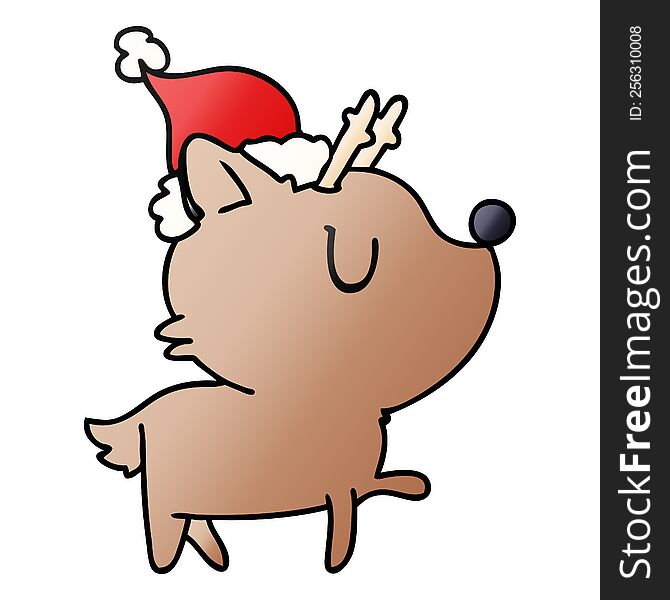 Christmas Gradient Cartoon Of Kawaii Deer