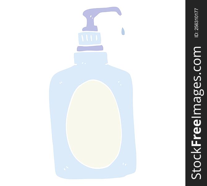 Flat Color Illustration Of A Cartoon Hand Soap