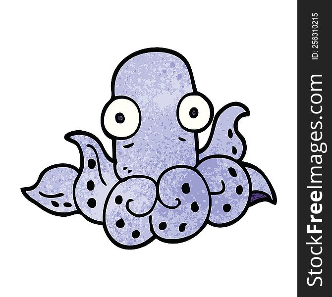 Cartoon Doodle Funny Octopus