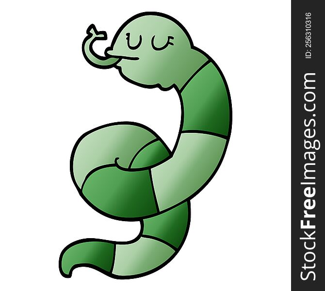 Cartoon Doodle Snake Coiled