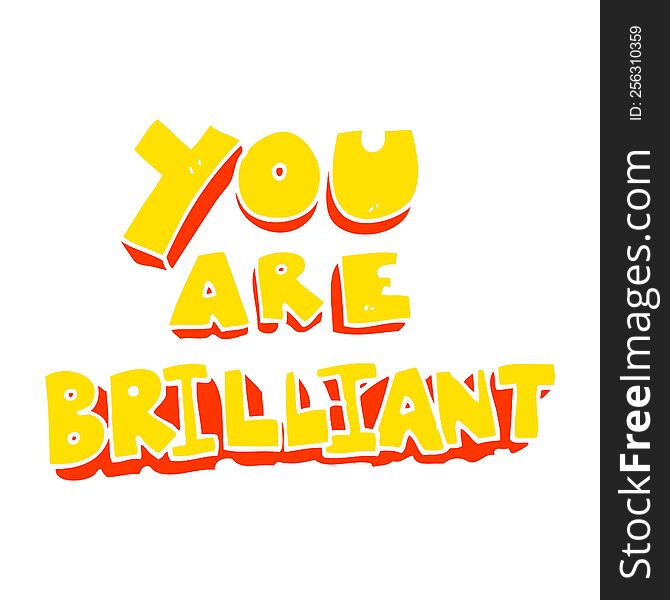 you are brilliant flat color illustration of a cartoon symbol