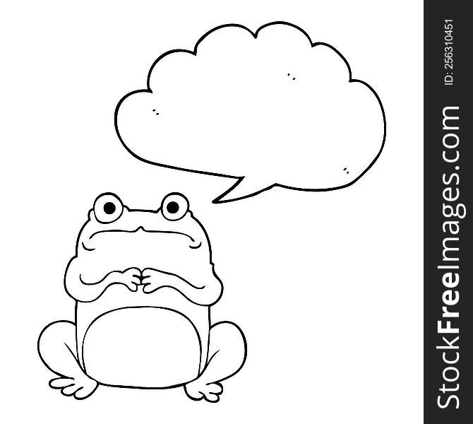 freehand drawn speech bubble cartoon nervous frog