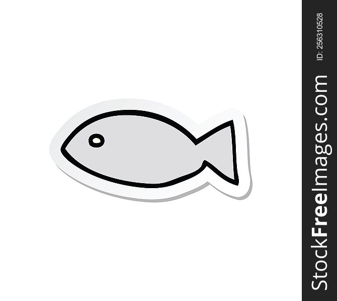 sticker of a cartoon fish symbol
