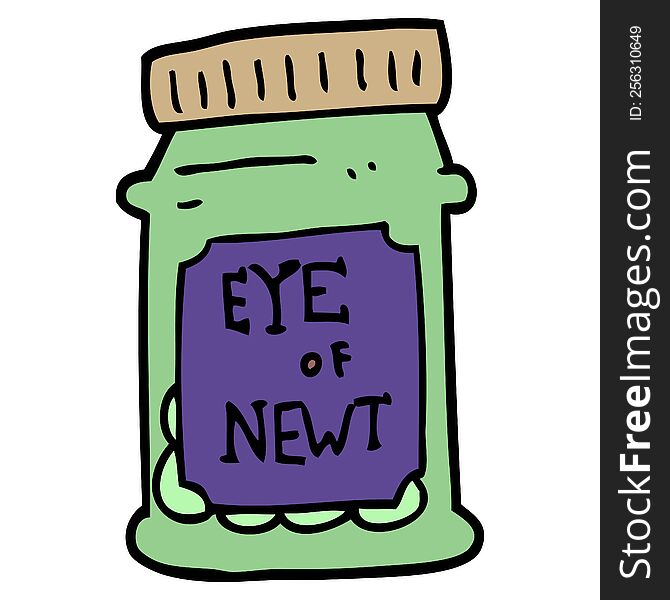 Cartoon Doodle Eye Of Newt Bottle