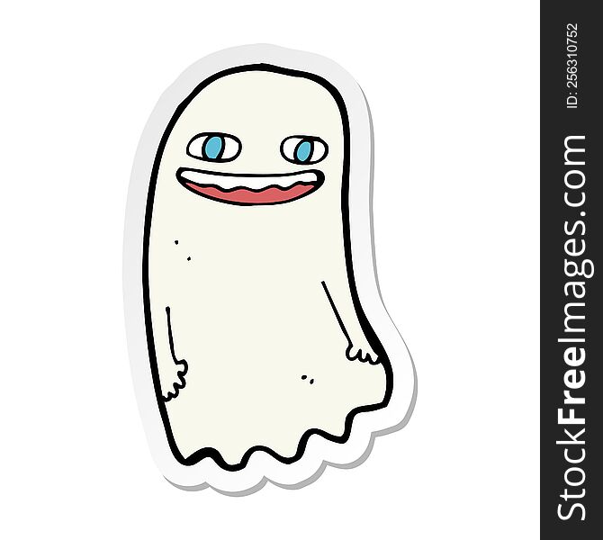 Sticker Of A Funny Cartoon Ghost