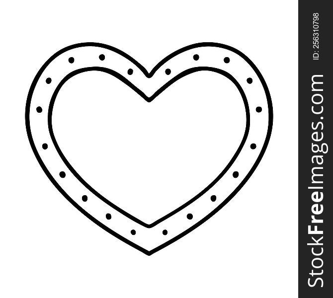 tattoo in black line style of a heart. tattoo in black line style of a heart