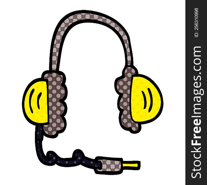 cartoon doodle head phones