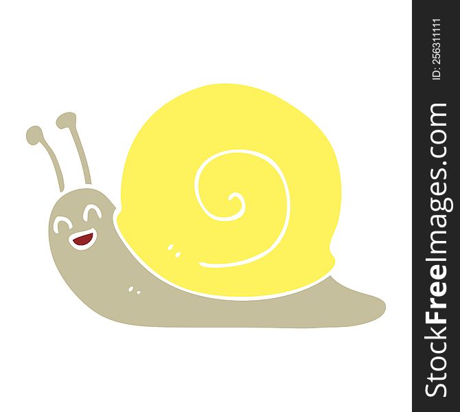 Flat Color Style Cartoon Snail
