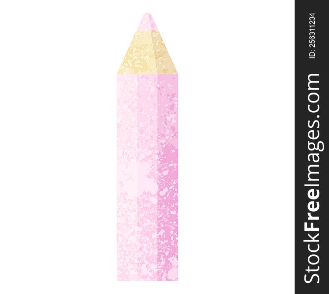 pink coloring pencil graphic vector illustration icon. pink coloring pencil graphic vector illustration icon