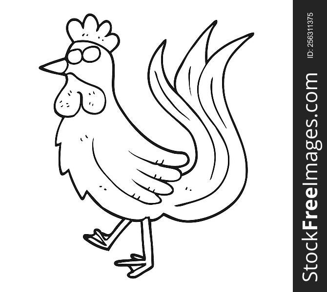 black and white cartoon cock