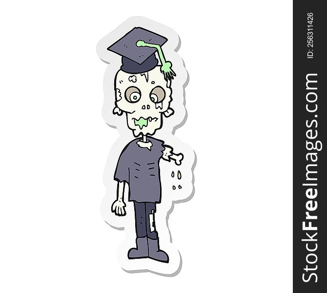 sticker of a cartoon zombie student