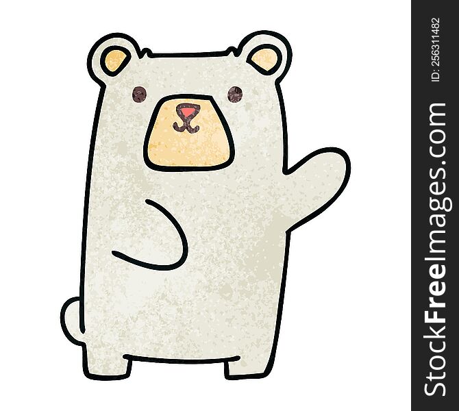 Quirky Hand Drawn Cartoon Polar Bear