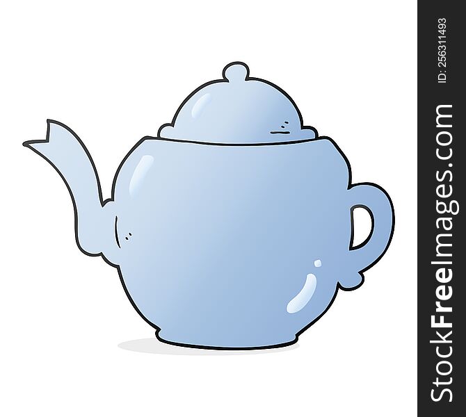 freehand drawn cartoon teapot