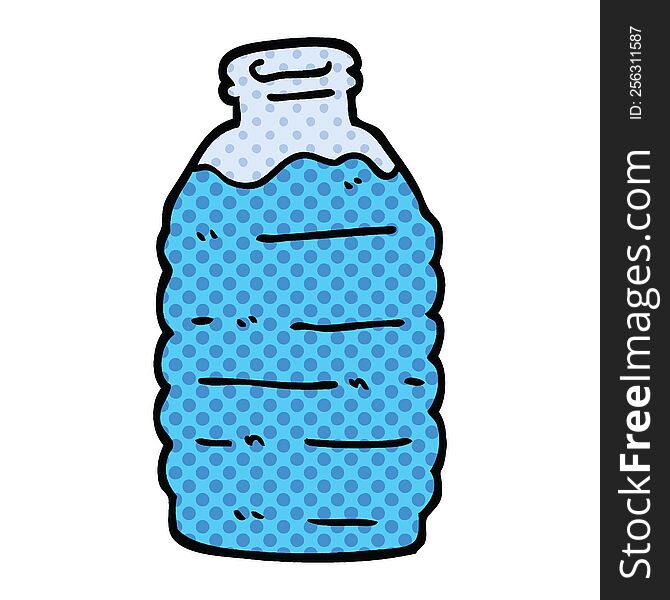 comic book style cartoon water bottle