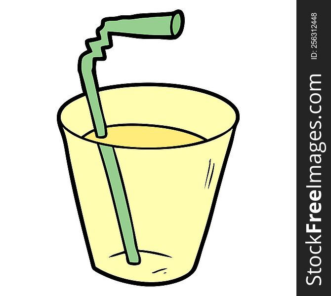 cartoon drink with straw. cartoon drink with straw