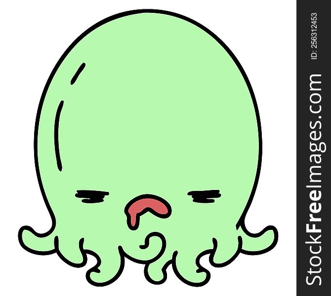 cartoon of an angry octopus