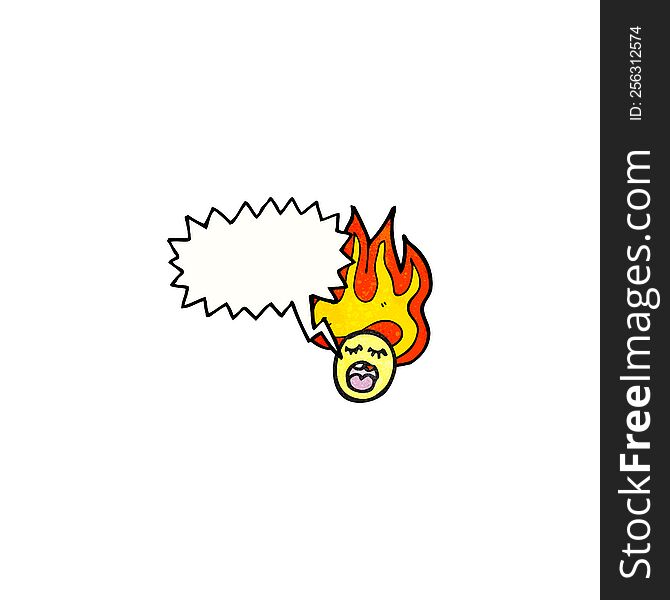 Cartoon Flaming Emoticon Face