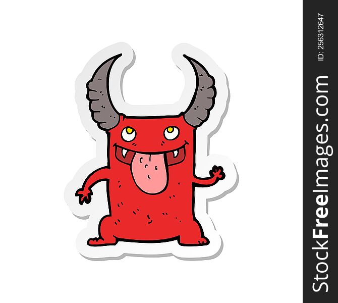 sticker of a cartoon devil