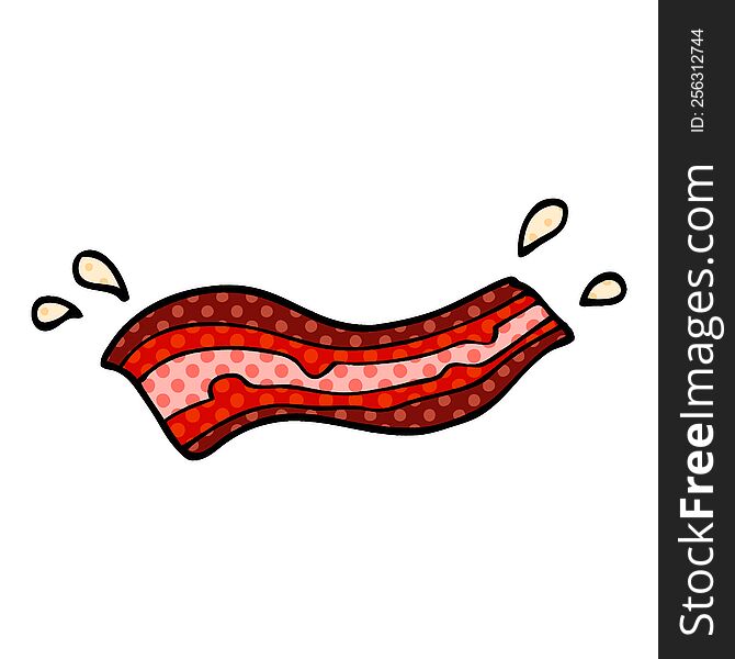 cartoon doodle sizzling bacon