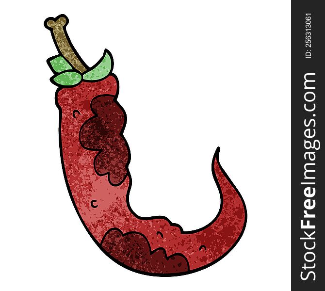 cartoon doodle red hot chilli pepper