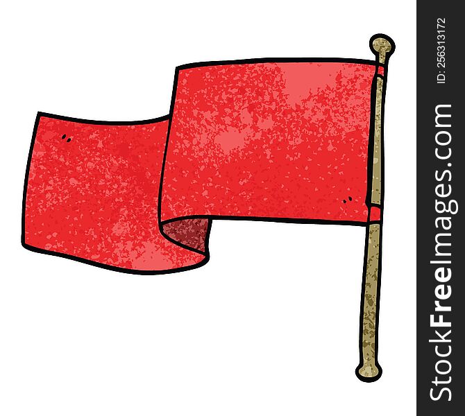 Cartoon Doodle Red Flag