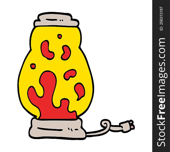 hand drawn doodle style cartoon lava lamp