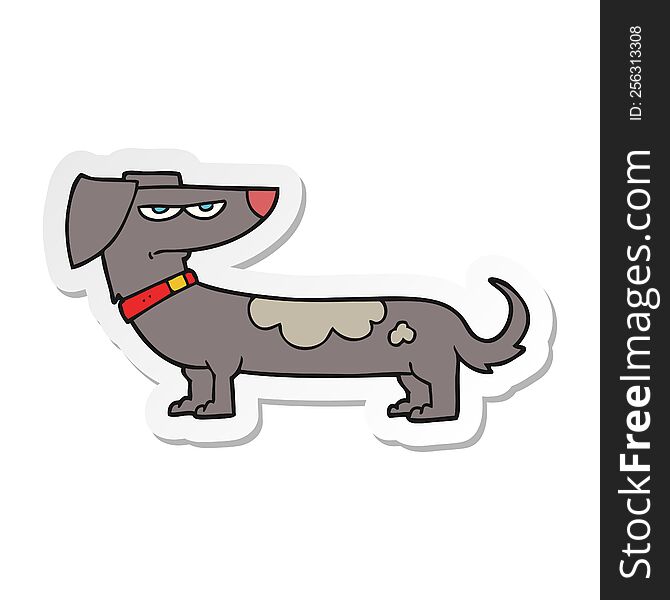 sticker of a cartoon annoyed dog