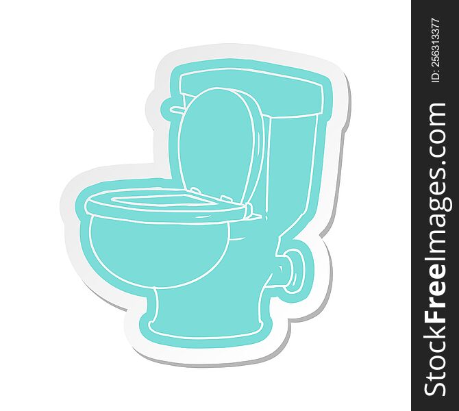 cartoon sticker of a bathroom toilet