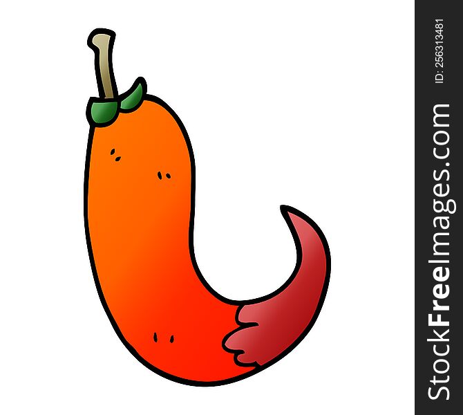 cartoon doodle red hot chilli pepper