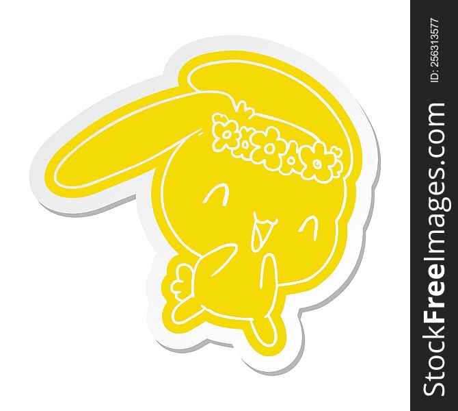 cartoon sticker kawaii cute furry bunny