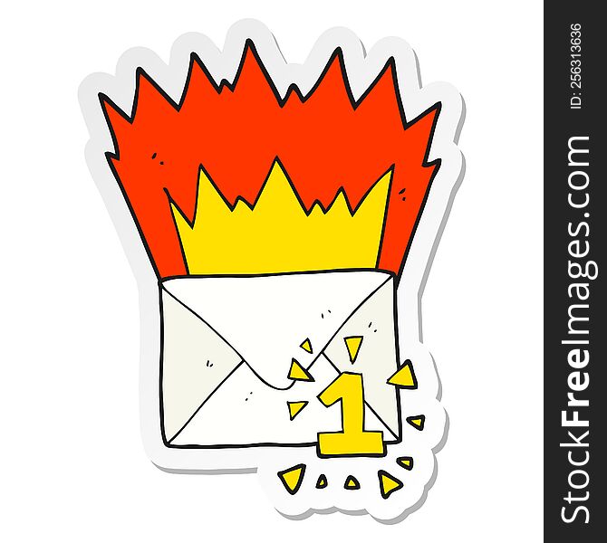 sticker of a cartoon email message