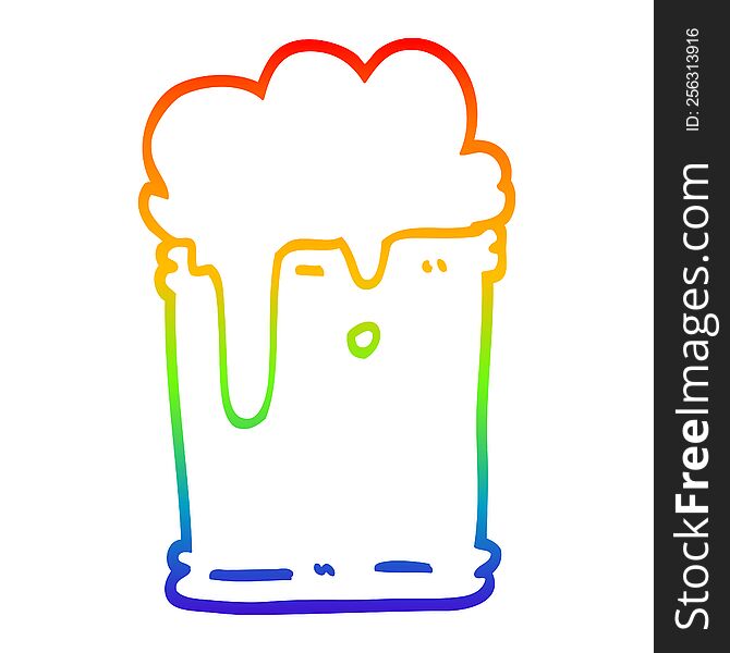 Rainbow Gradient Line Drawing Cartoon Fizzy Drink