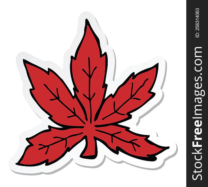 Sticker Of A Cartoon Marijuana Leaf