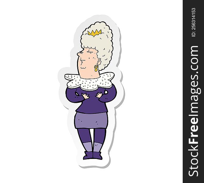 sticker of a cartoon aristocratic woman