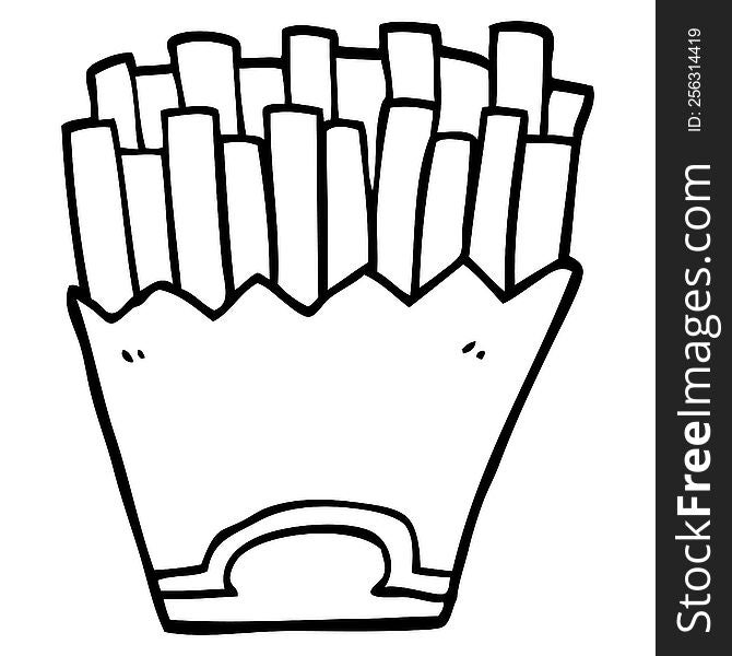 line drawing cartoon french fries
