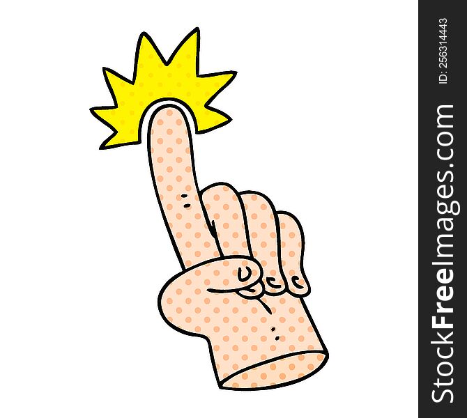 Pointing Finger Quirky Comic Book Style Cartoon