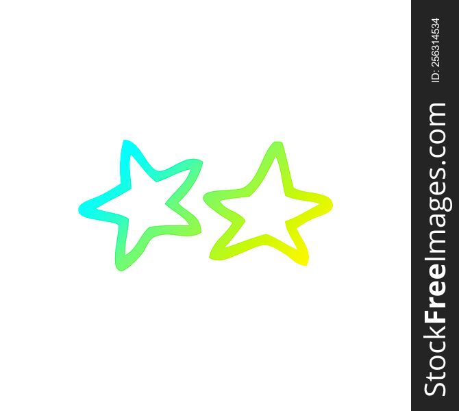 cold gradient line drawing of a cartoon stars