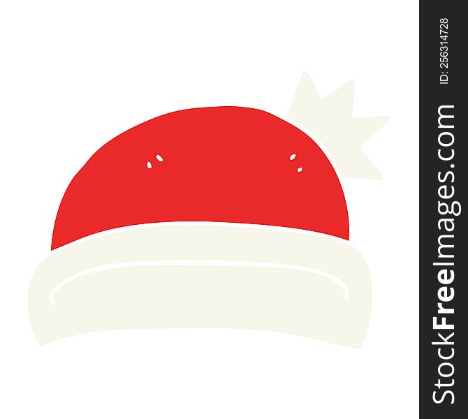 Flat Color Illustration Of A Cartoon Christmas Hat