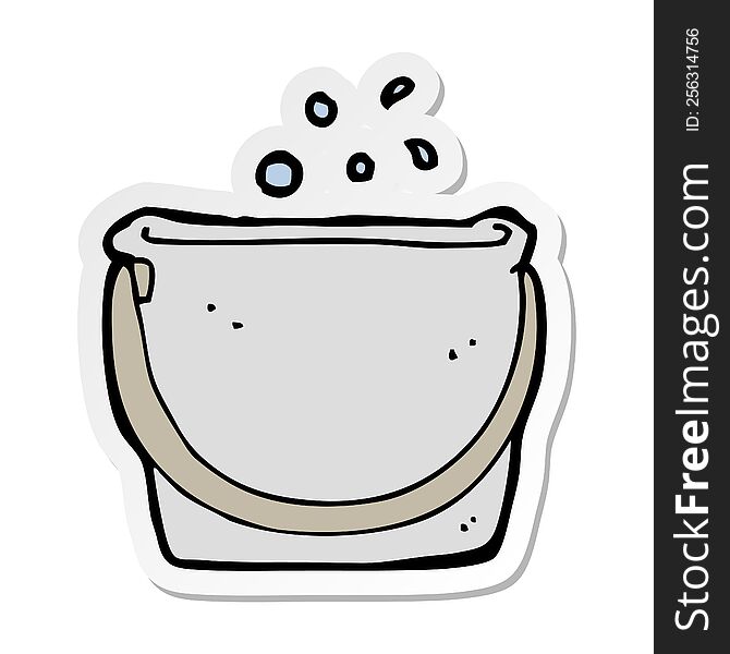 sticker of a cartoon bucket